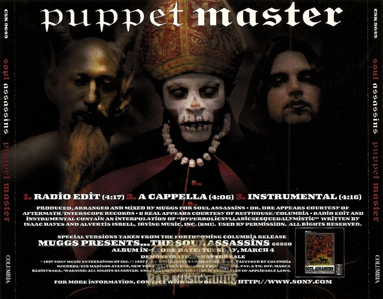 DJ Muggs Presents Soul Assassins - Puppet Master: Promo, Single. CD ...